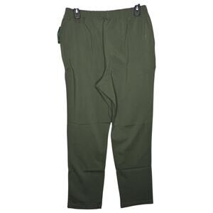 L.L. Bean Pants M Perfect Fit Thyme Green Tapered Leg Stretch Pocket 252077